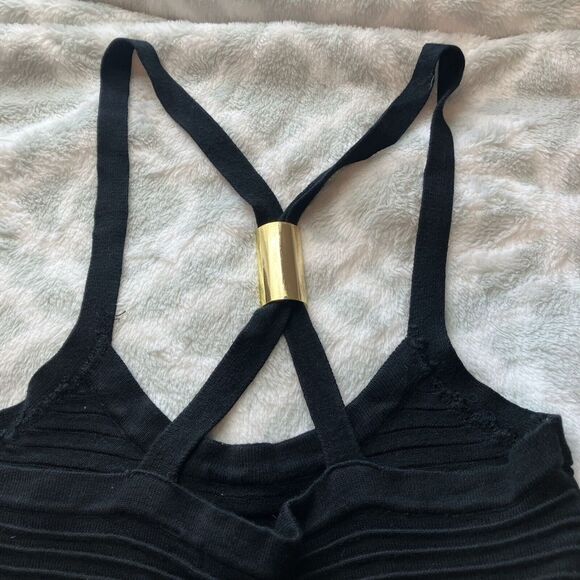 Twenty One Black Bodycon Y2K Tunic Mini Dress-Size S/P - Picture 4 of 9